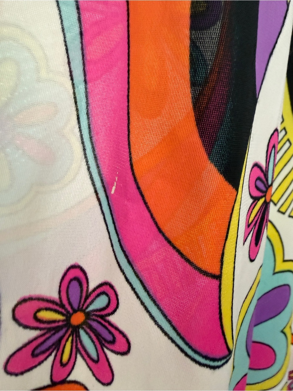 Vintage 1970s Butterfield 8 by Eduardo Psychedelic Floral Kaftan Maxi Dress - Picture 10 of 11